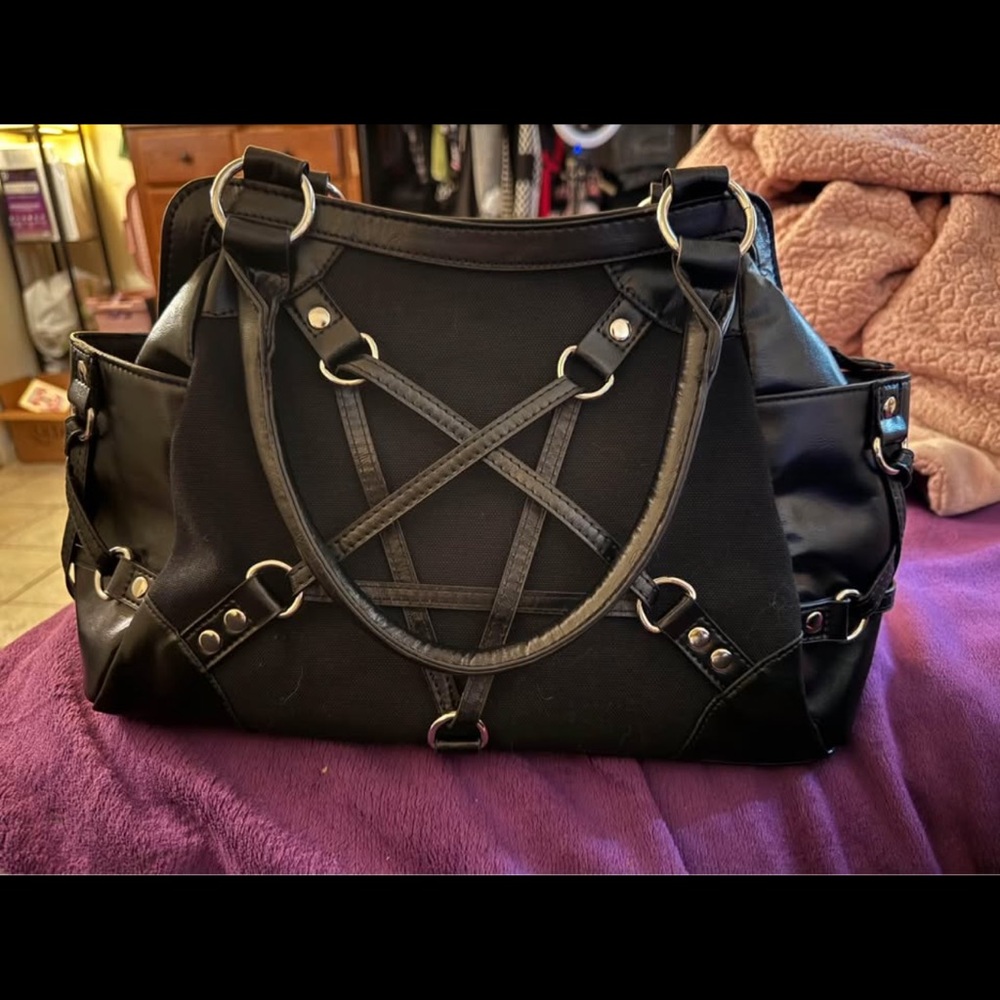 Lost Queen Woven Pentagram Gothic Alternative Hand Bag